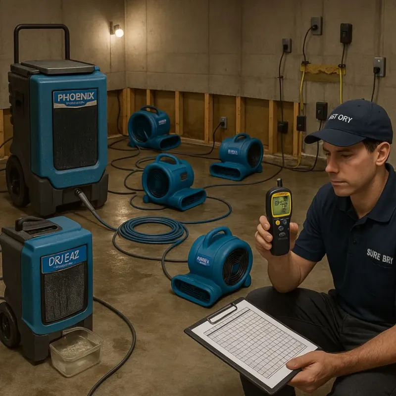 Structural Drying and Dehumidification process in Gordon, GA